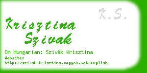 krisztina szivak business card