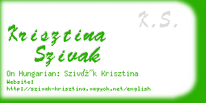 krisztina szivak business card